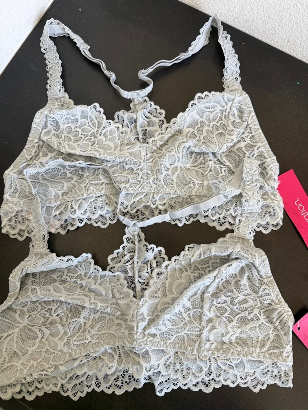 Xhilaration Lace Bralette Duo in PALE GRAY.